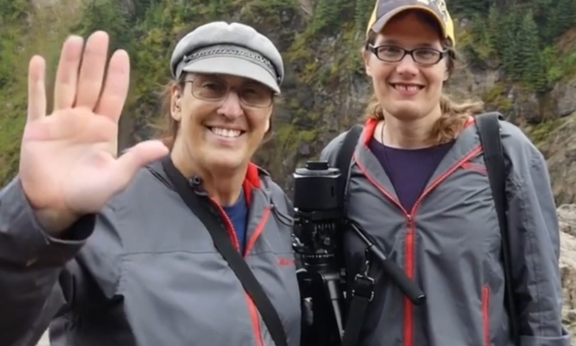 Monica Helms, the creator of the trans flag, and her wife.