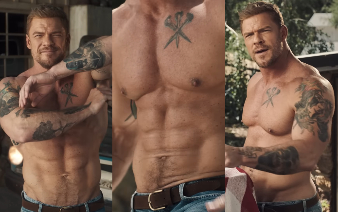 Alan Ritchson de Reacher hace alarde de su cuerpo loco en la asombrosa DR Squatch AD