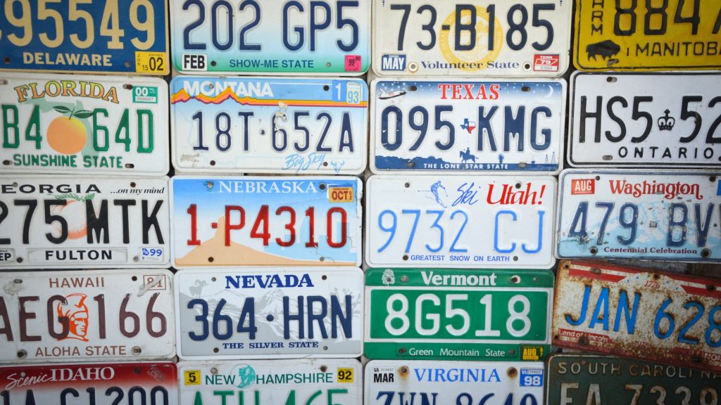 License plates from across the USA