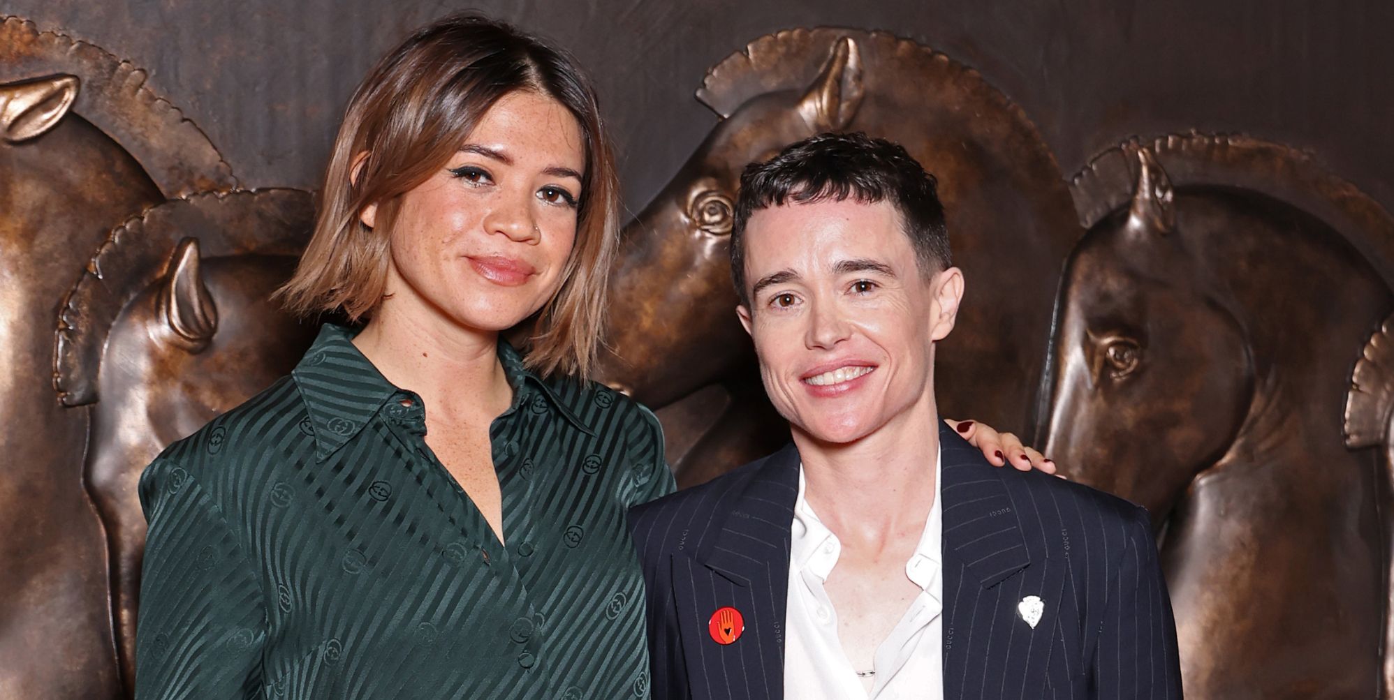 Julia Shiplett and Elliot Page at Milan Fashion Week.