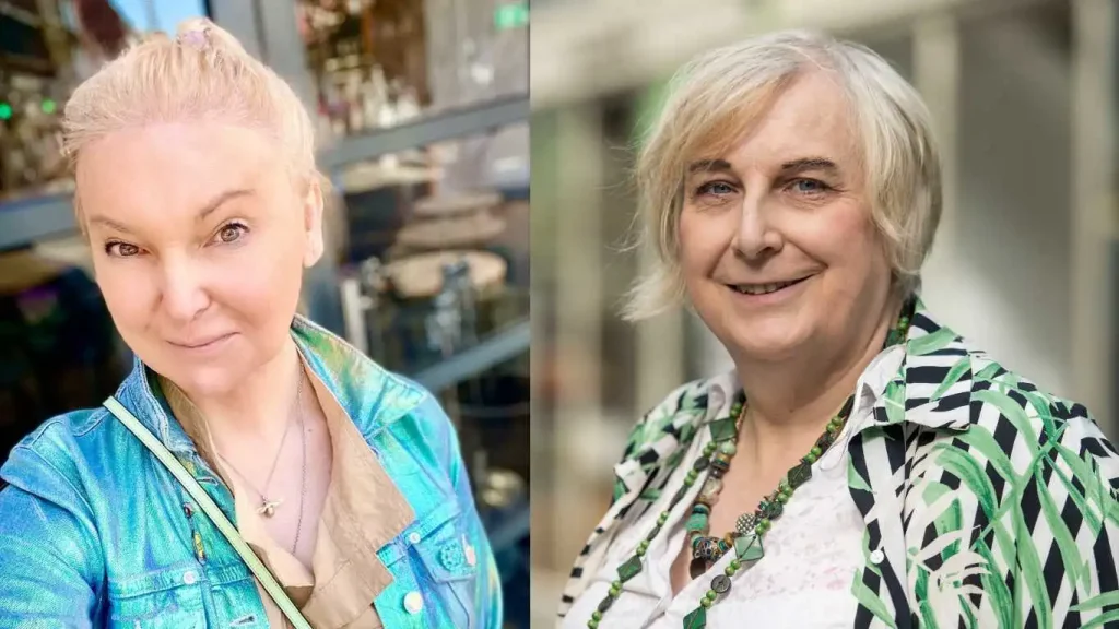 Trans journalists and LGBTQ+ activists India Willoughby and jane fae.