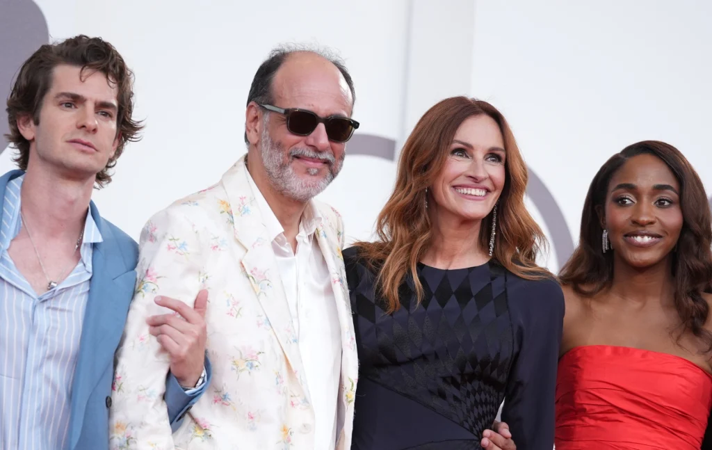 After the Hunt press call: Andrew Garfield, Luca Guadagnino, Julia Roberts and Ayo Edebiri