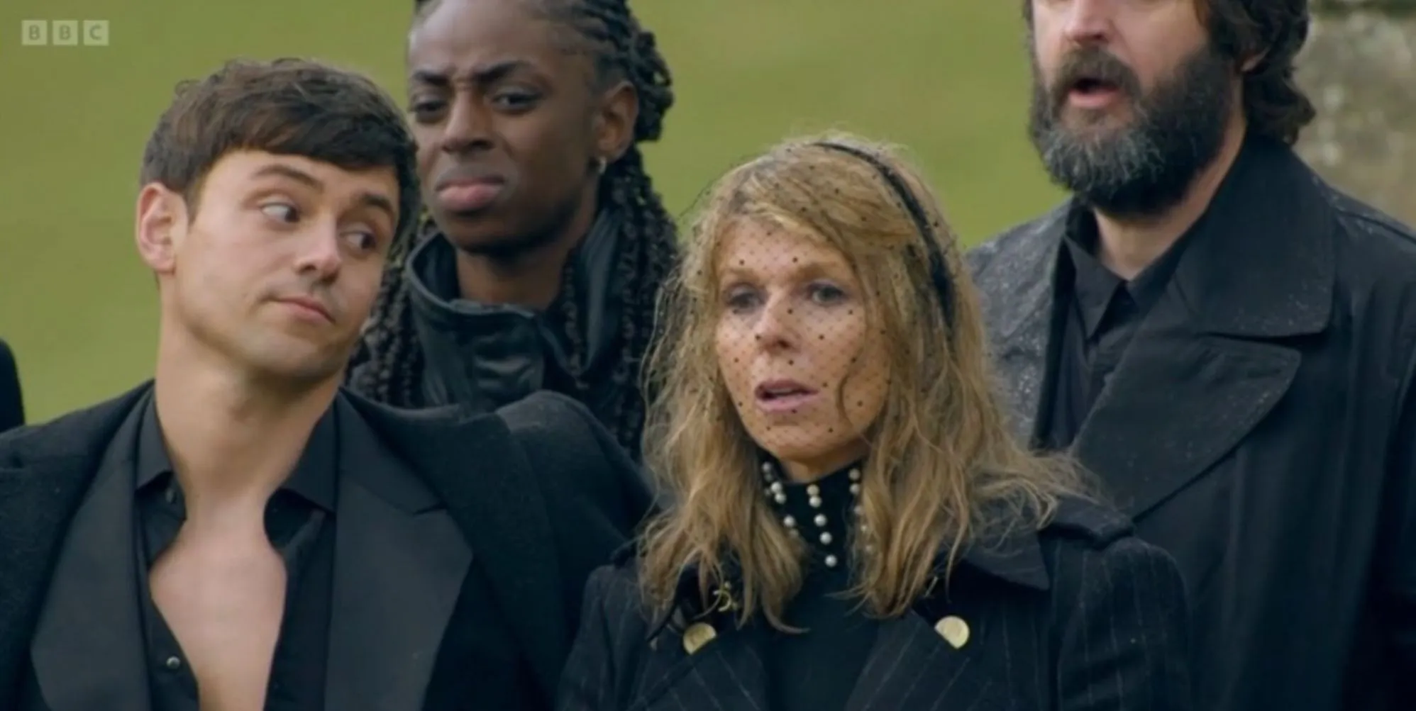 Tom Daley gives a shocked Kate Garaway side-eye on The Celebrity Traitors