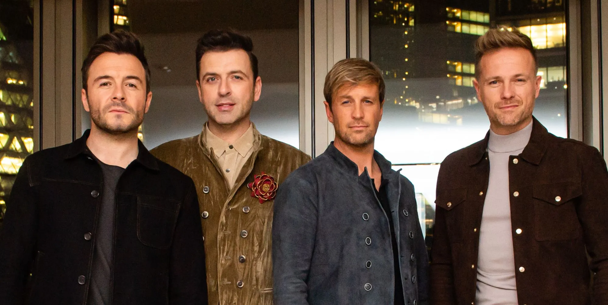 Shane Filan, Mark Feehily, Kian Egan and Nicky Bryne attend an intimate evening with Westlife, hosted by Vernon Kay, at the Pan Pacific London on November 05, 2021 in London, England.