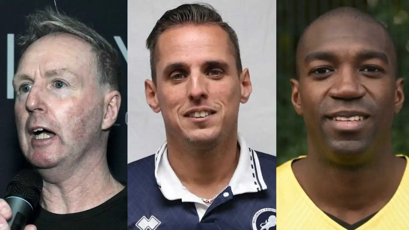 From left to right: Sean Daly, CEO of the Millwall Community Trust; Paul Loding, player-manager of the Millwall Romans; and Jay Catalano, captain and coach of the Millwall Romans.