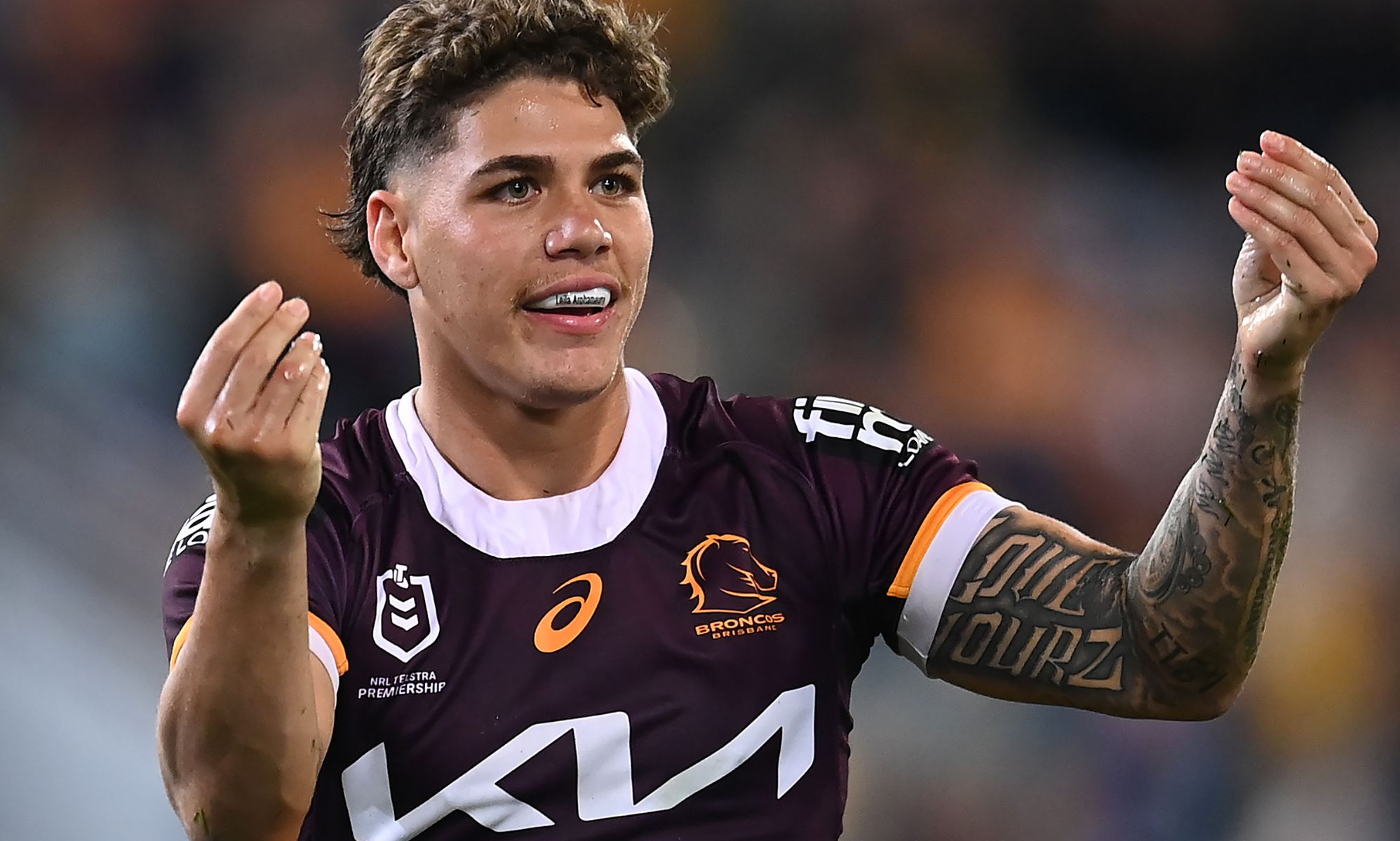 Reece Walsh during a rugby match.