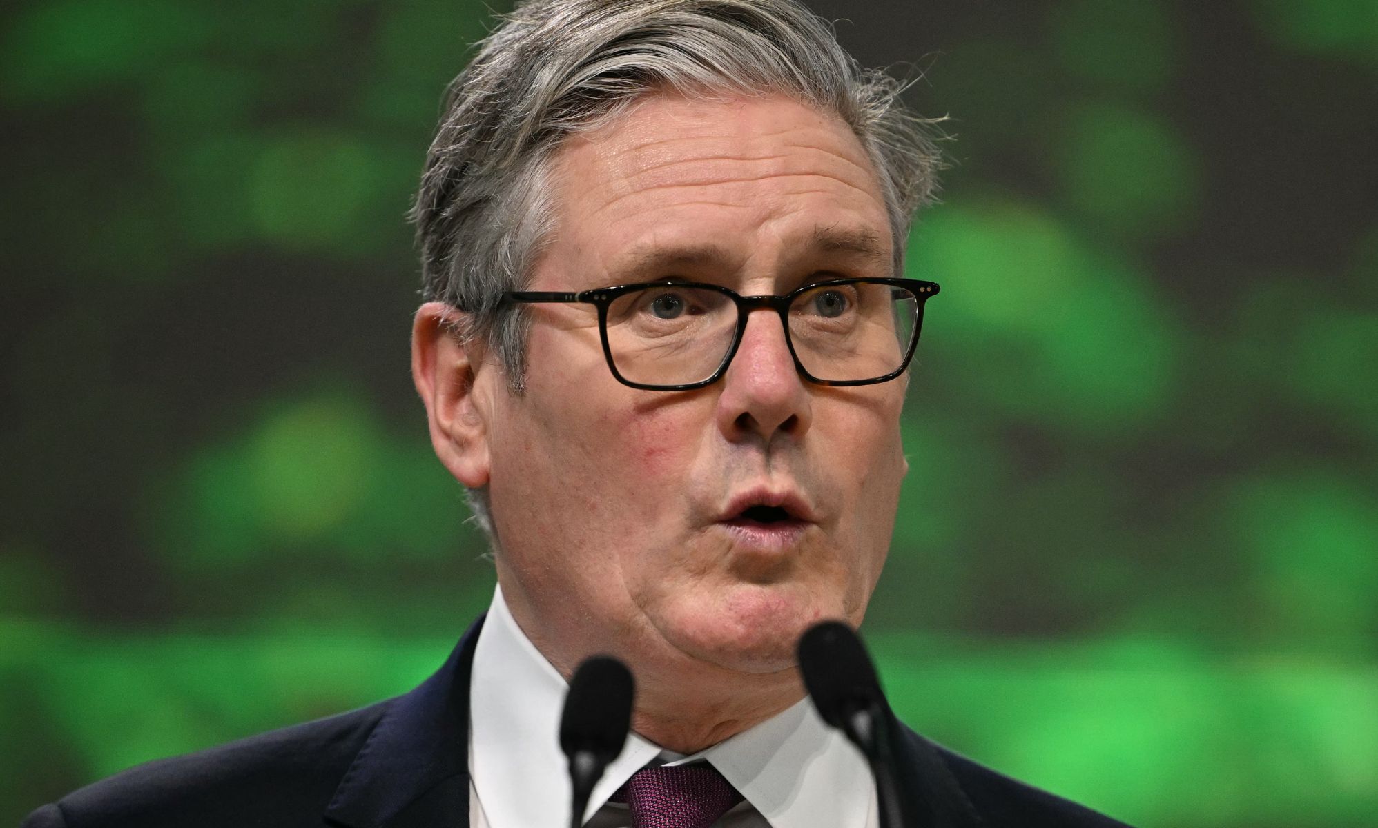 Keir Starmer, pictured at COP30.