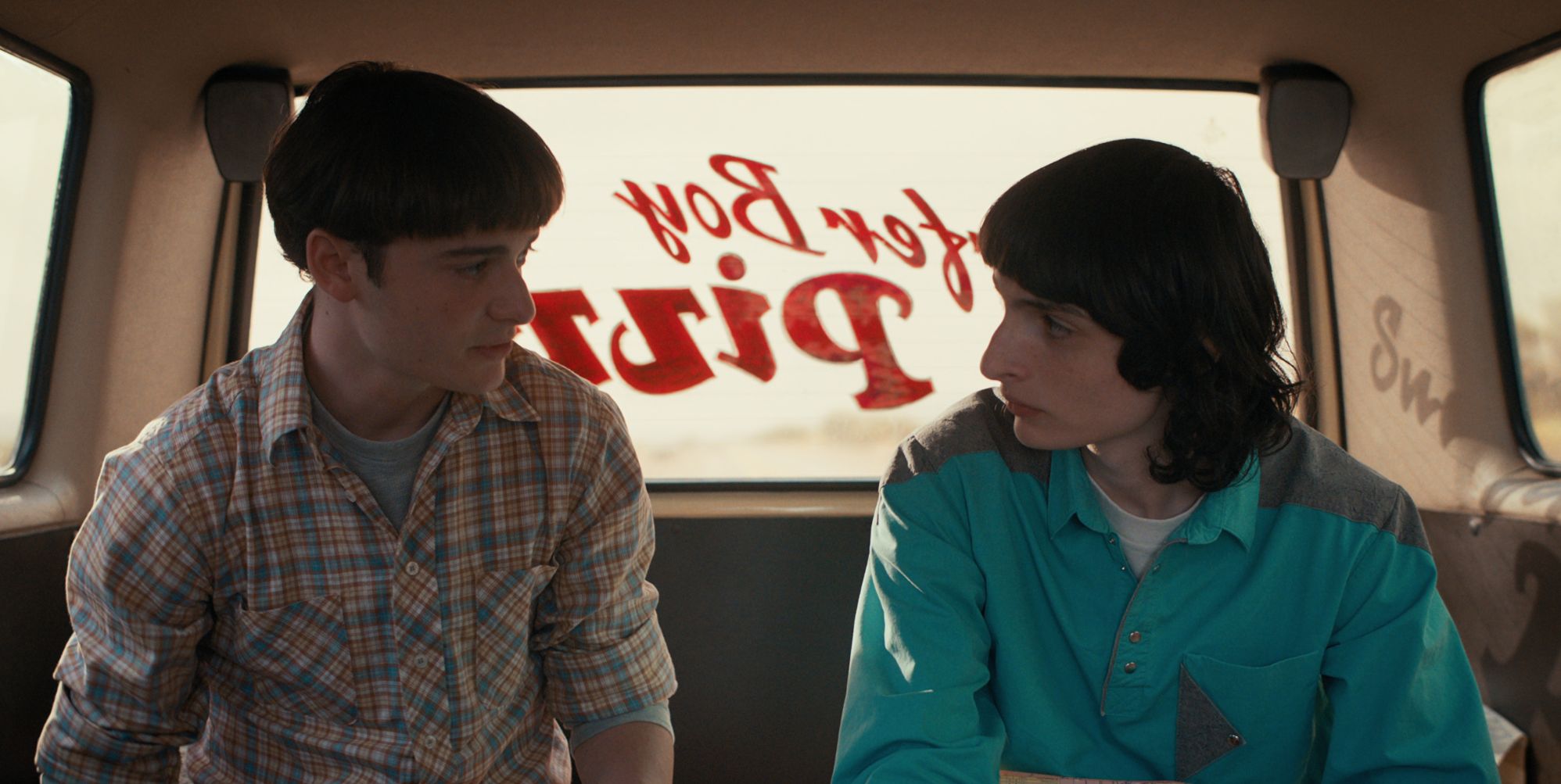 A still of Mike Wheeler and Will Byers from Netflix season four.