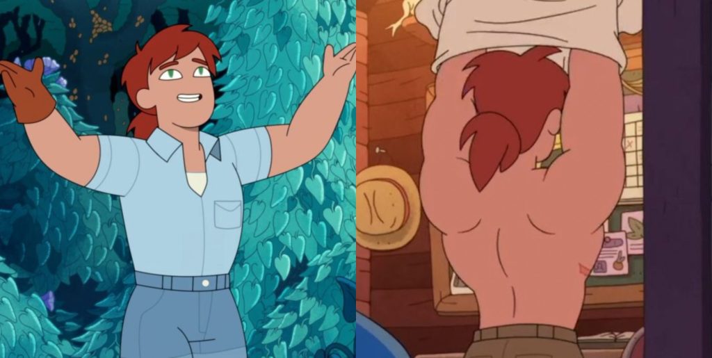 Two stills of Hunter in Adventure Time: Fionna and Cake