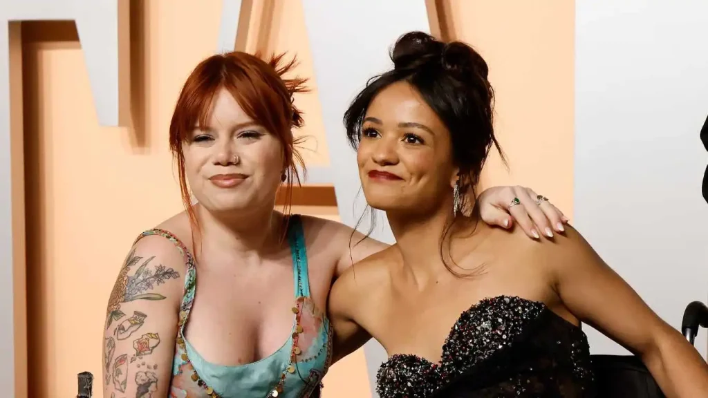 Lauren Brooks and Marissa Bode attend the 2025 Vanity Fair Oscar Party hosted by Radhika Jones at Wallis Annenberg Center for the Performing Arts on March 02, 2025 in Beverly Hills, California.