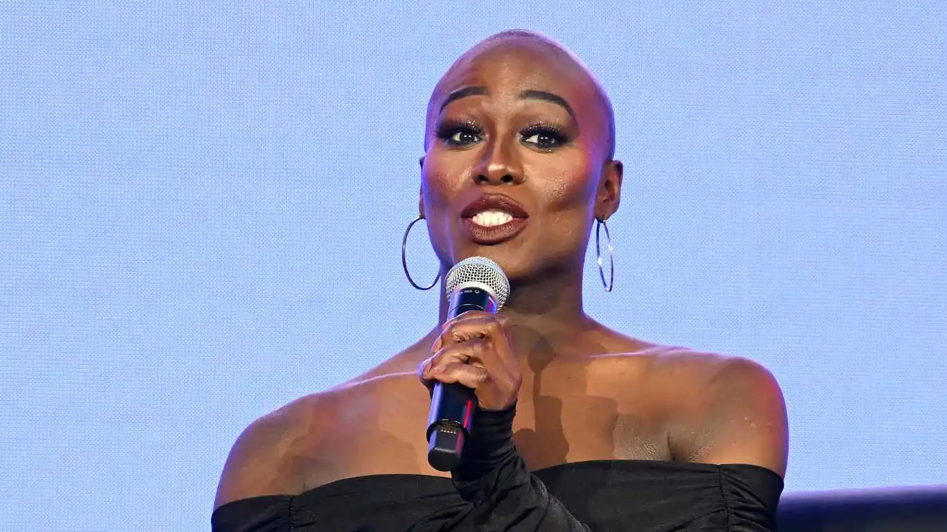 Justine Lindsay speaks onstage at a Night of Pride with GLAAD and NFL on February 08, 2023 in Phoenix, Arizona.