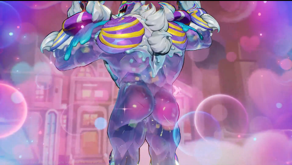 Venom from Marvel Rivals wiggling his bottom while wearing a tutu