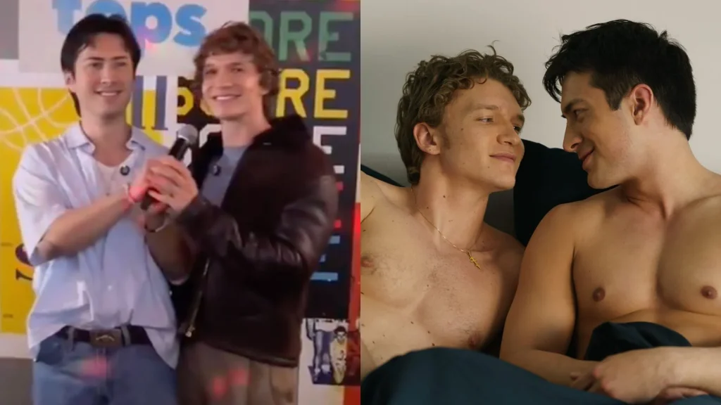 Hudson Williams and Connor Storrie from Heated Rivalry have shared a message for LGBTQ+ youth.