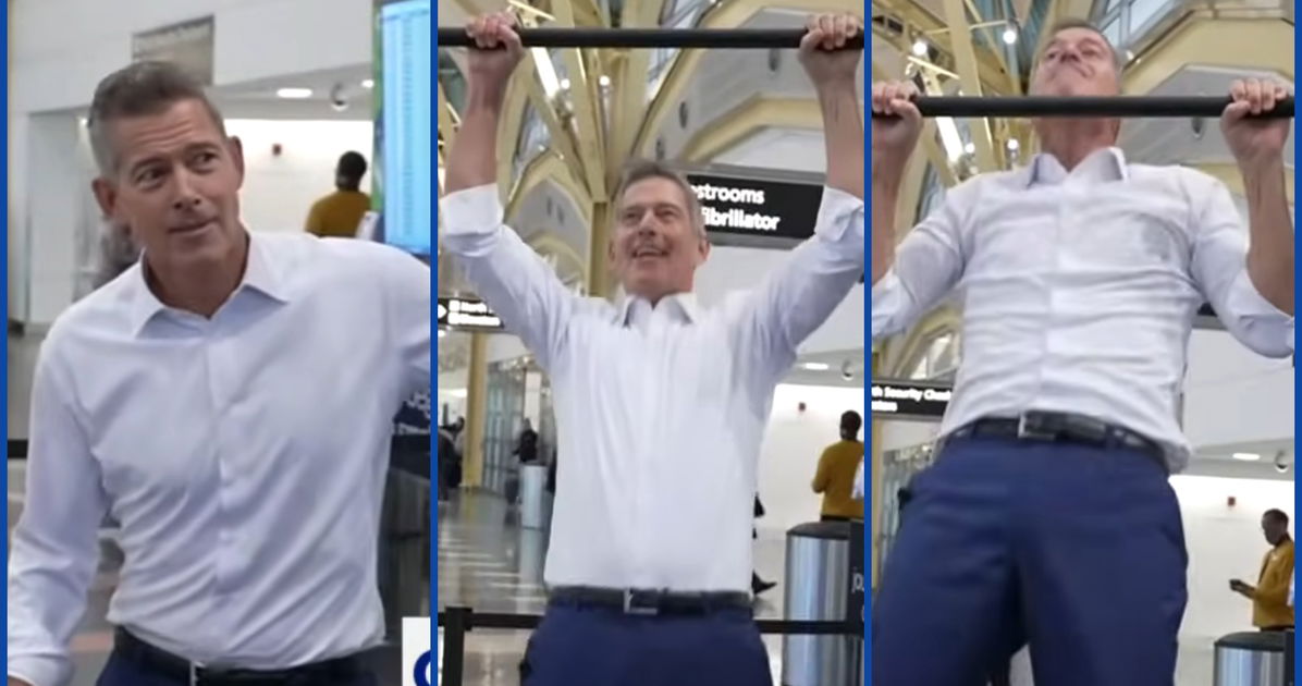 El sustituto de Pete Buttigieg hace dominadas mientras anuncia nuevas áreas de entrenamiento para aeropuertos