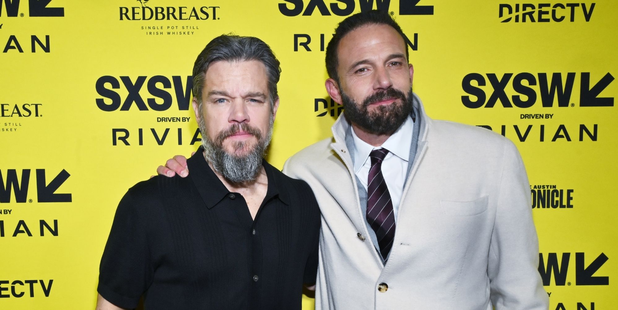 Matt Damon, Ben Affleck at the "The Accountant 2" Premiere during the SXSW Conference & Festivals at the Paramount Theatre on March 8, 2025 in Austin, Texas.