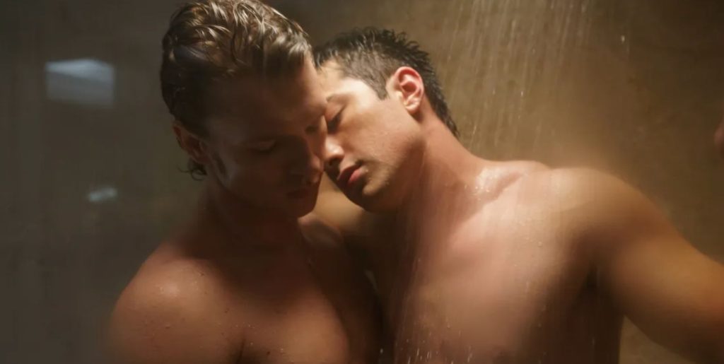 Connor Storrie and Hudson Williams in Heated Rivalry.