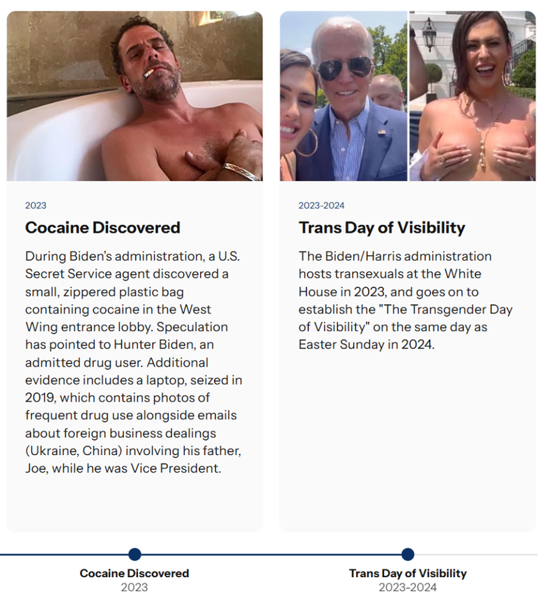 Imágenes de Joe Biden, Hunter Biden y Rose Montoya del sitio web de la Casa Blanca