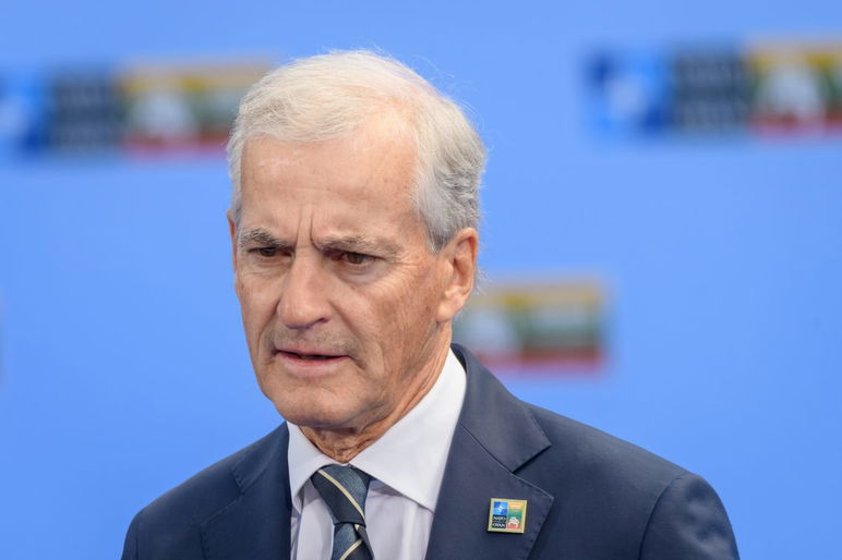 Jonas Gahr Store, Primer Ministro de Noruega, durante la Cumbre de la OTAN 2023.