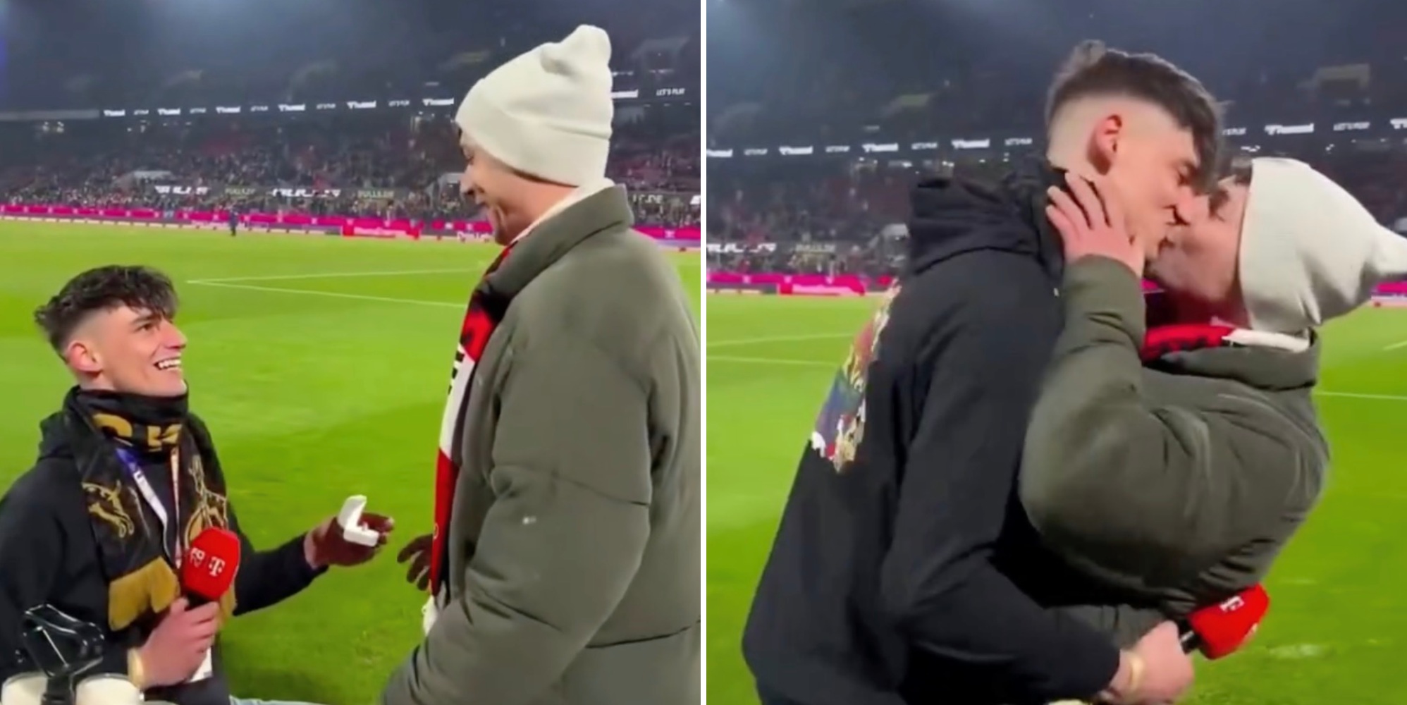 Pascal Kaiser proposed to his boyfriend at a football match