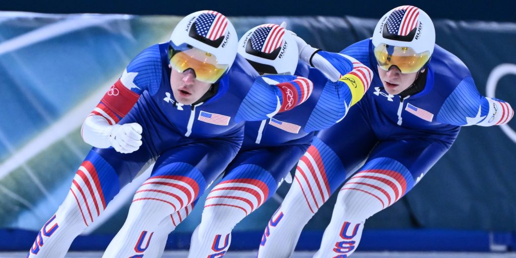 Team USA speed skaters at the 2026 Winter Olympics