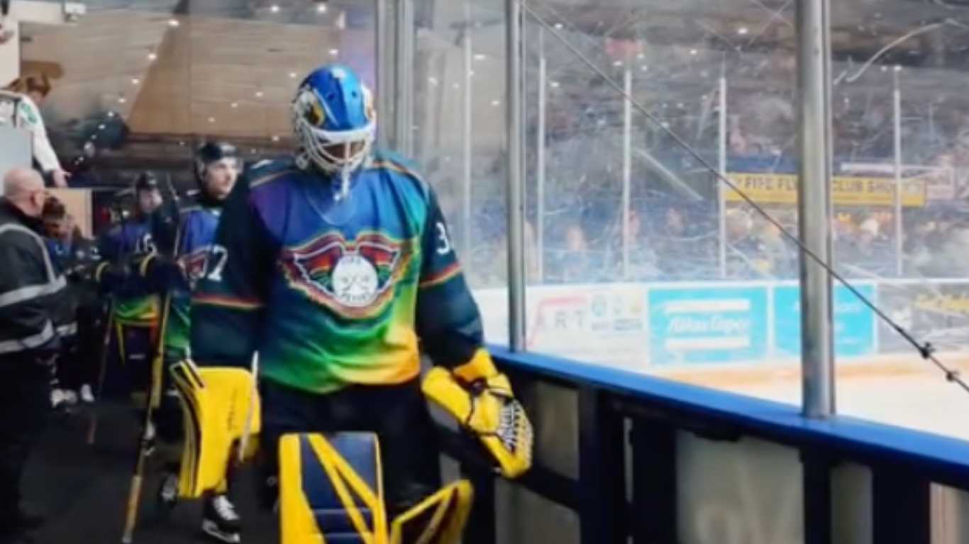 The Fife Flyers only wore the Pride-themed jersey during warm-ups.