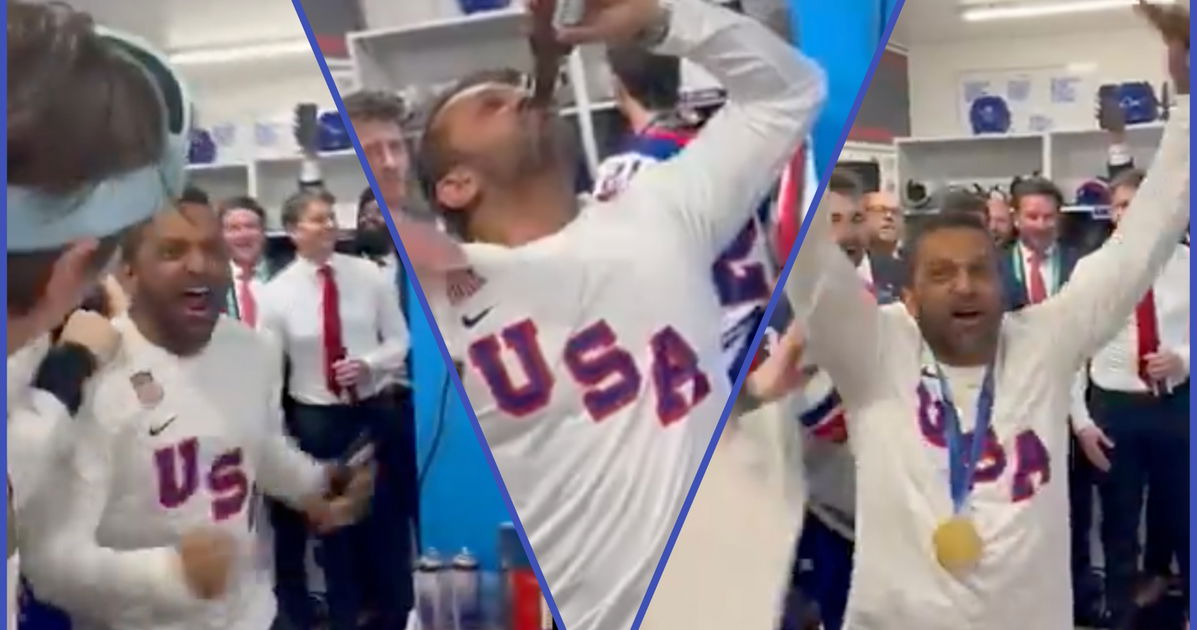 “Simplemente asqueroso”: Kash Patel criticado por beber cerveza en el vestuario de hockey masculino después del juego por la medalla de oro
