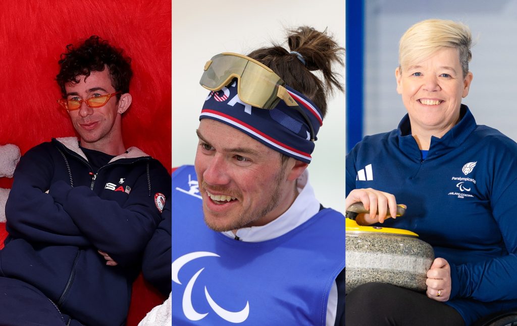 Michael O’Hearn, Jake Adicoff and Jo Butterfield are part of Team LGBTQ+ at the Paralympic Winter Games.