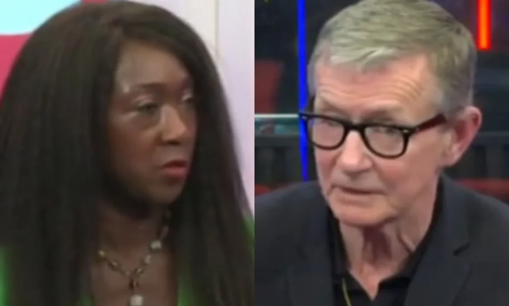 GB News host Nana Akua (left) spoke with Steve Harrison (right) on the channel