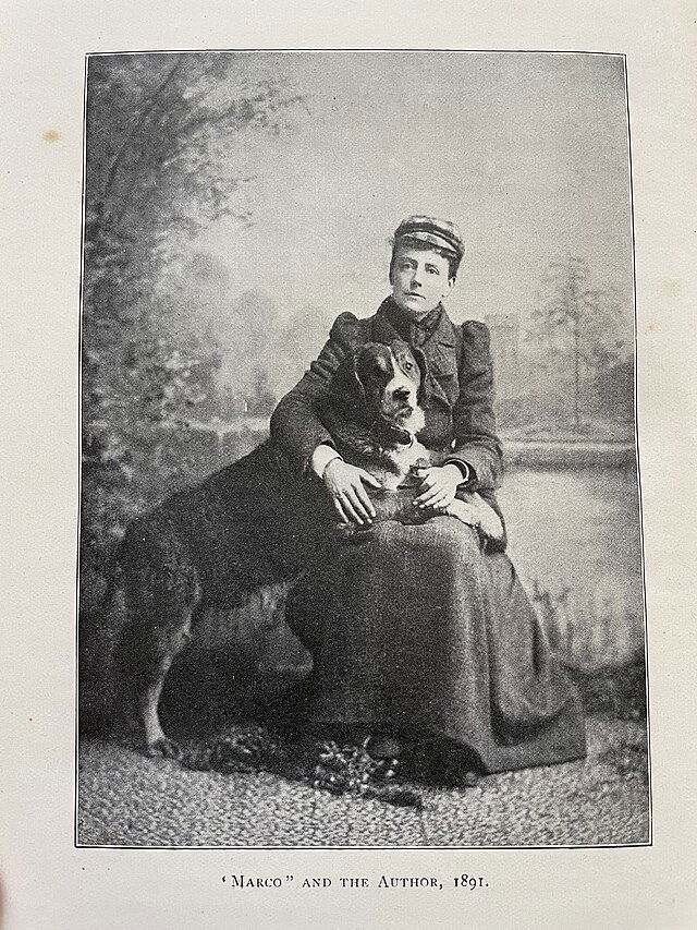 Ethel Smyth y su perro Marco en 1891