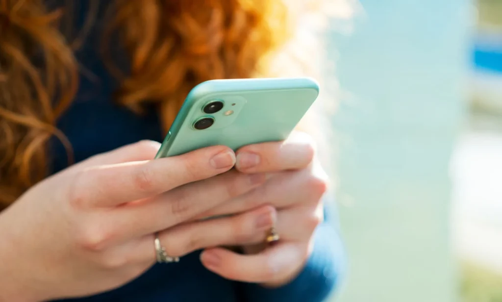 A woman on her phone.