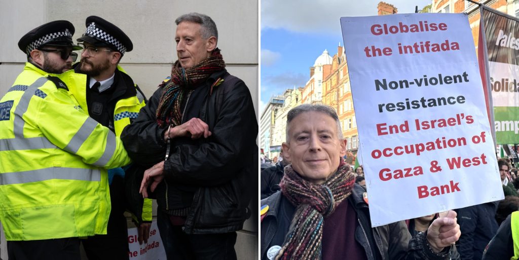 Peter Tatchell was arrested at a protest for Palestine in January