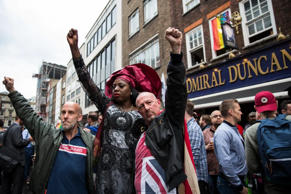 A vigil outside the Admiral Duncan pub in Soho