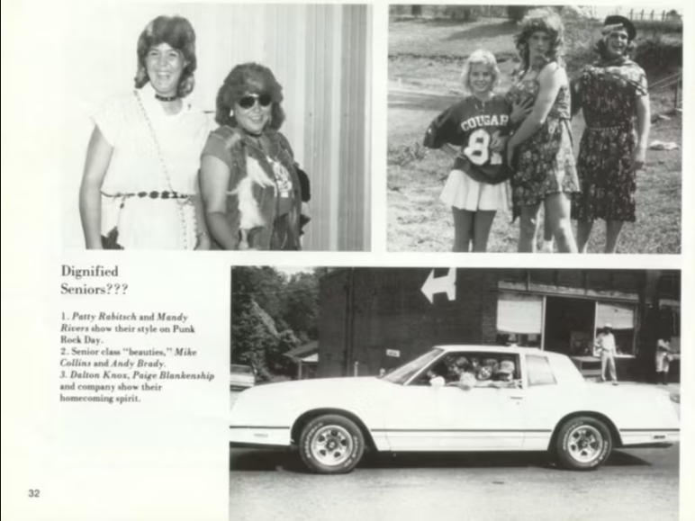 Presunta fotografía del representante Mike Collins disfrazado de su anuario de último año