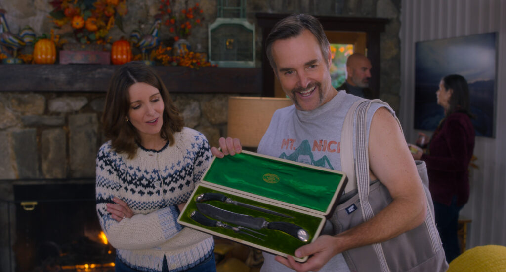 LAS CUATRO ESTACIONES, TEMPORADA 2. (De izquierda a derecha) Tina Fey como Kate y Will Forte como Jack en el episodio 205 de Las Cuatro Estaciones, Temporada 2. Cr. Cortesía de Netflix © 2026