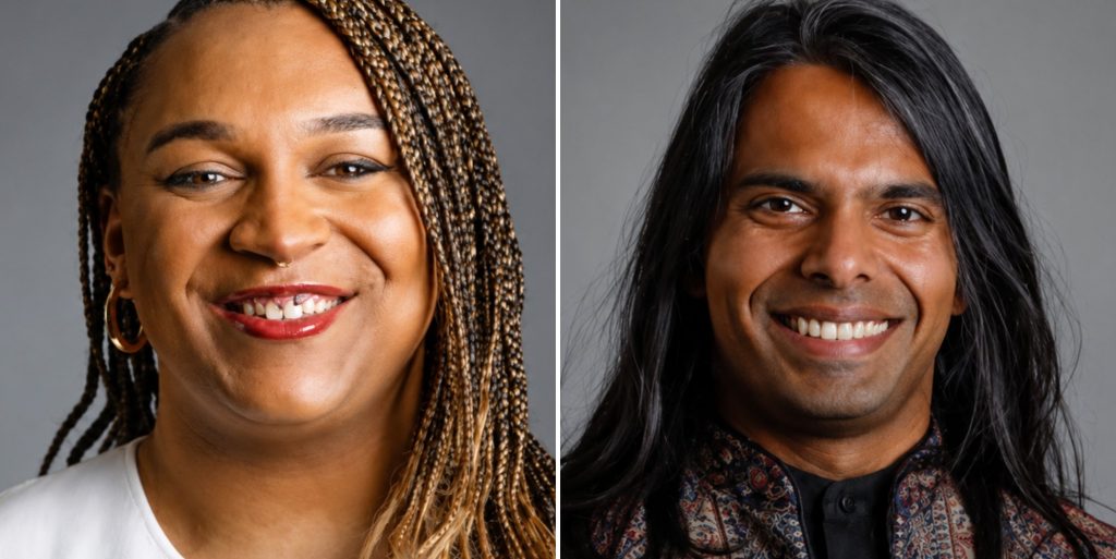 Iris Duane and Q Manivannan of the Scottish Green Party