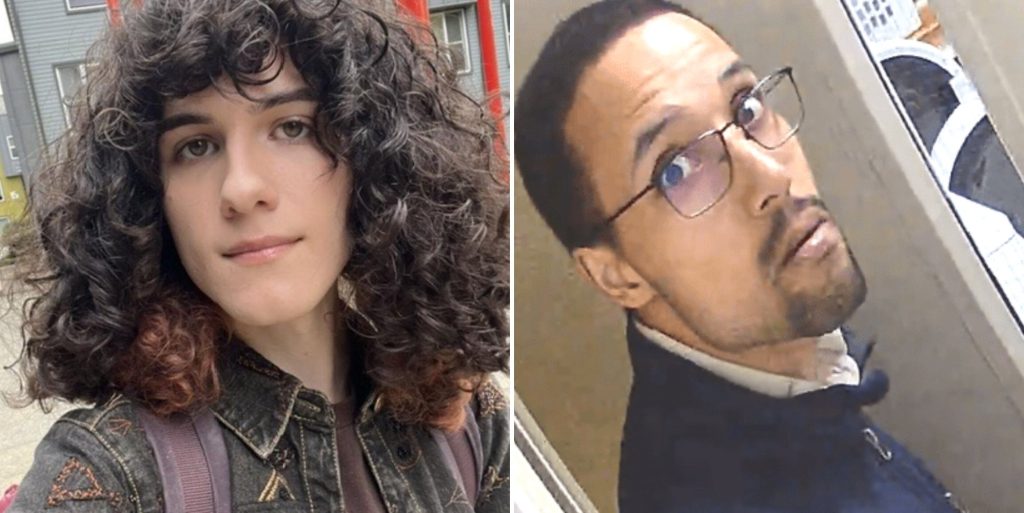Juniper Blessing (left), suspect Christopher Leahy (right)