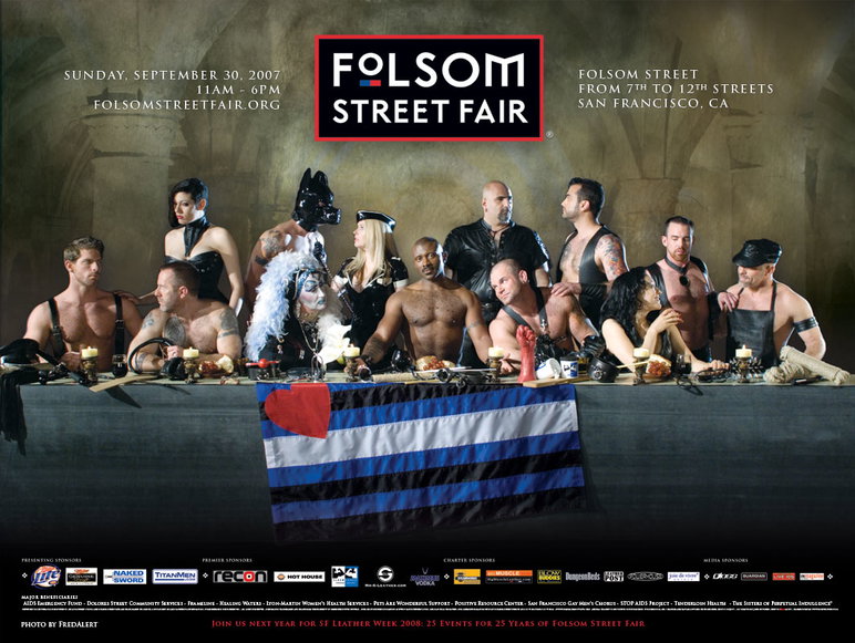 Una imagen controvertida de la Folsom Street Fair de 2007, la feria callejera anual de cuero, perversión y sexualidad alternativa más grande del mundo, celebrada en San Francisco.