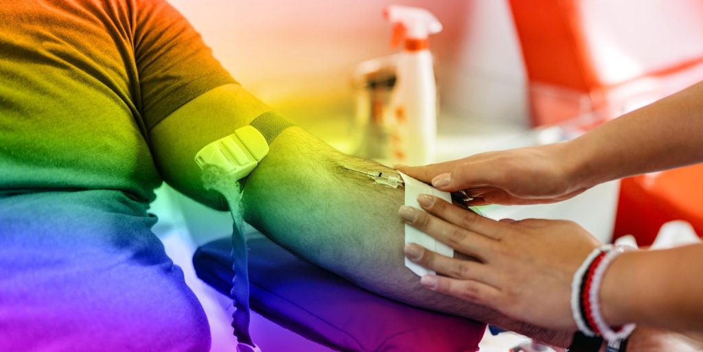 gay man donating blood