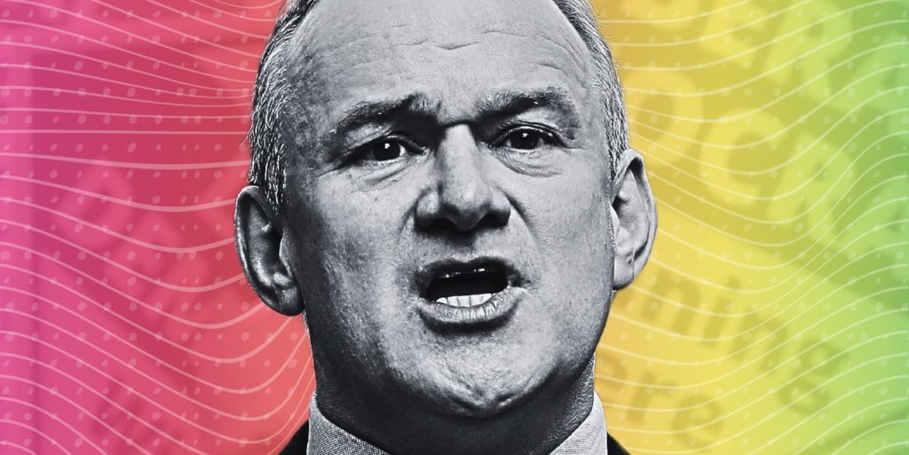 An edited picture of Ed Davey.