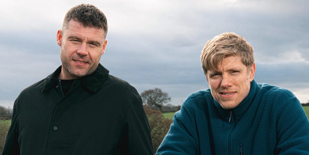 Danny Miller as Aaron Dingle and Ryan Hawley as Robert Sugden, who make up