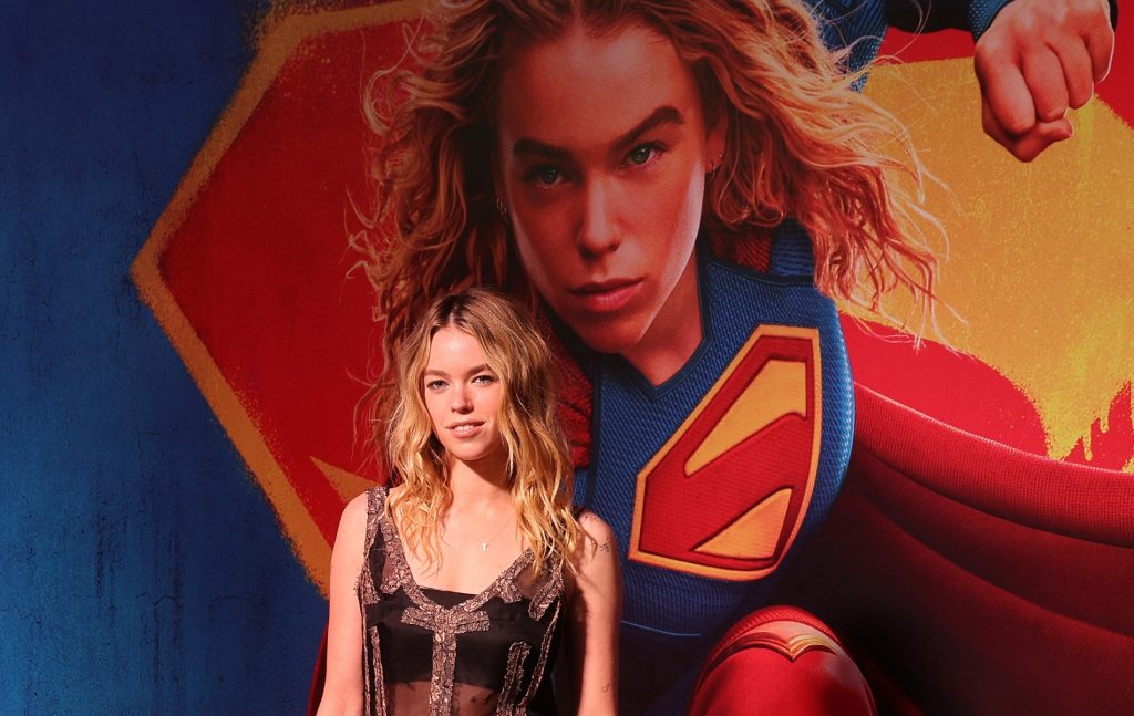 Milly Alcock attends the red carpet for the movie Supergirl