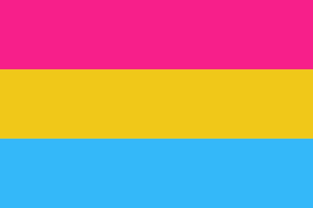 Los colores de la bandera del Orgullo pansexual: rosa, amarillo y azul.