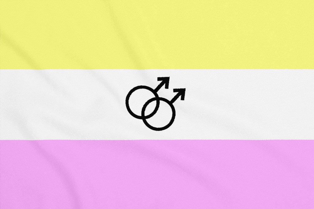Bandera LGBT Twink Pride sobre una tela texturizada. símbolo del orgullo