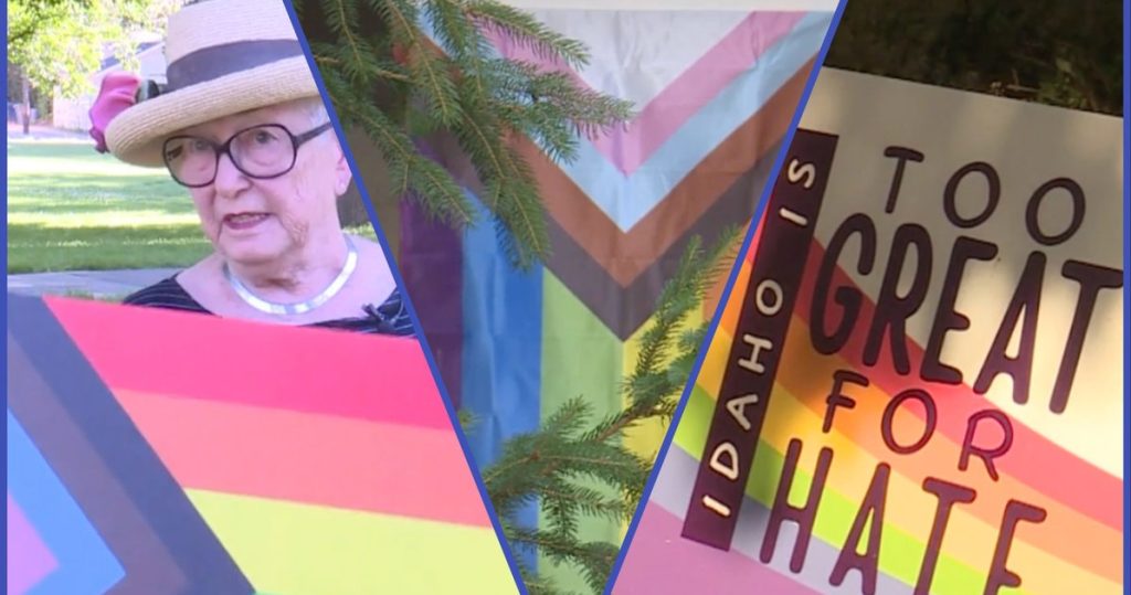 Los vecinos se unen para exhibir banderas del Orgullo en toda la ciudad después de que el estado las prohibiera en propiedad pública