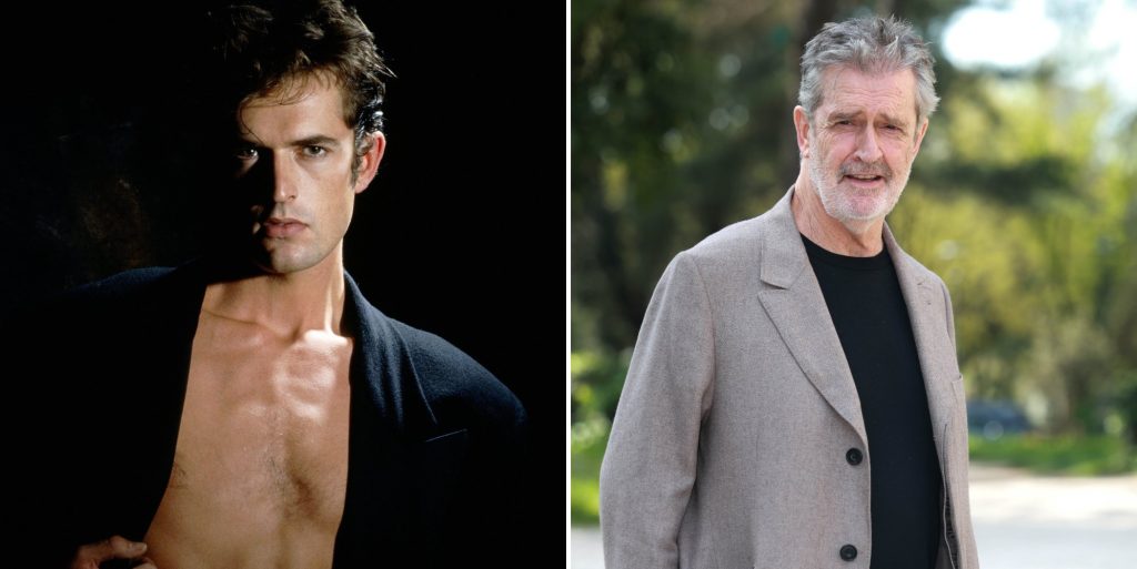 Rupert Everett in 1987 (left) and in 2026 (right)