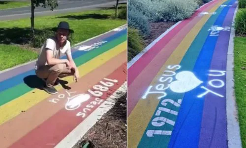El arco iris camina con el vandalismo.