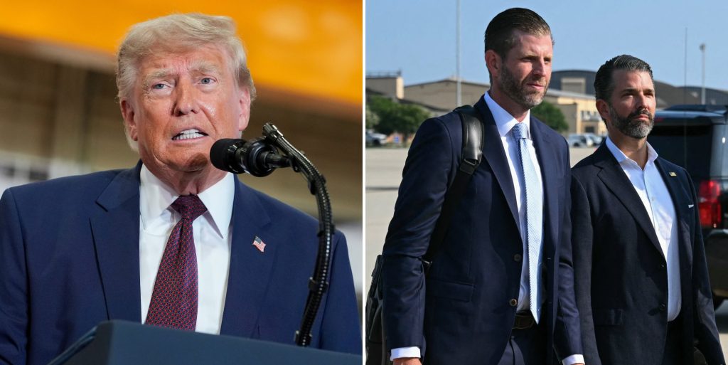 Donald Trump and his sons, Eric and Donald Jr