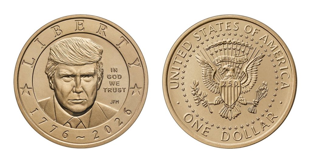 La nueva moneda de un dólar tendrá la cara de Trump con el ceño fruncido